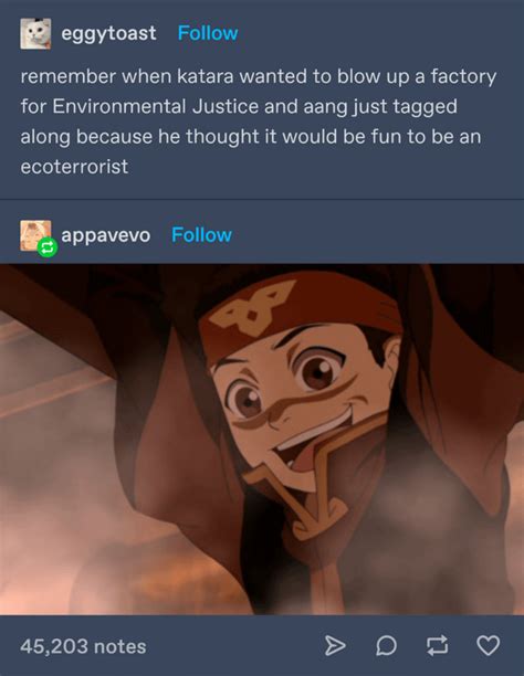 Aang has probably killed people by accident : .